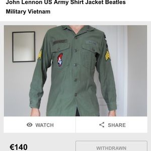 NWT John Lennon Reinhardt military replica jacket
